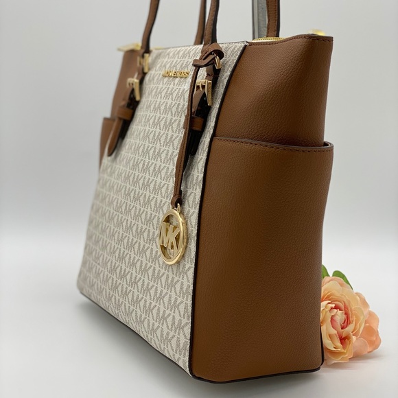 MICHAEL KORS CHARLOTTE LARGE TOP ZIP TOTE - Picture 6 of 16